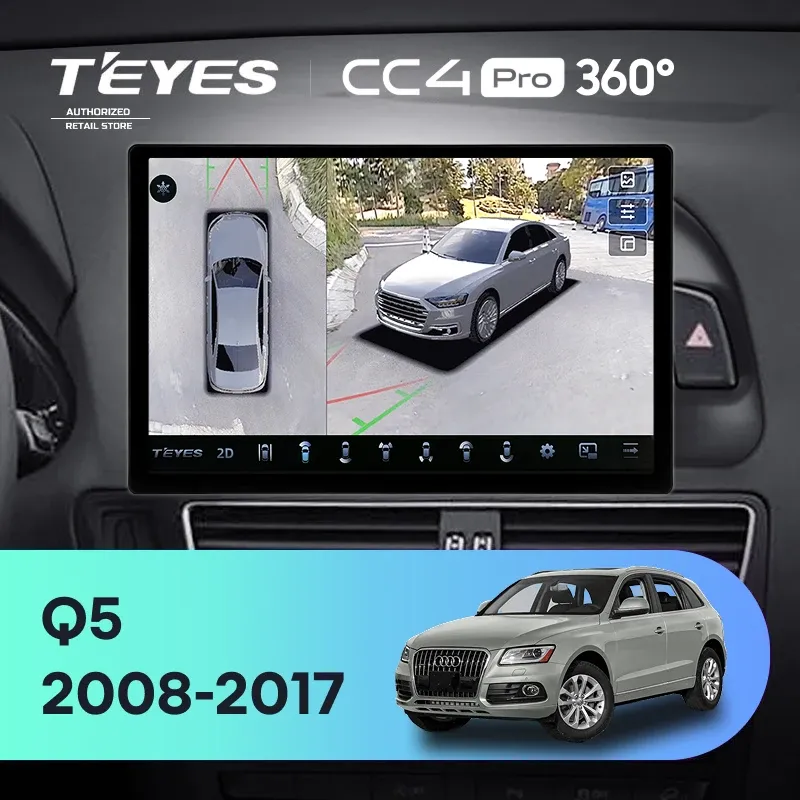 Штатная магнитола Teyes CC4 Pro 360 12/256 Audi Q5 8R (2008-2017) Тип-B (13")