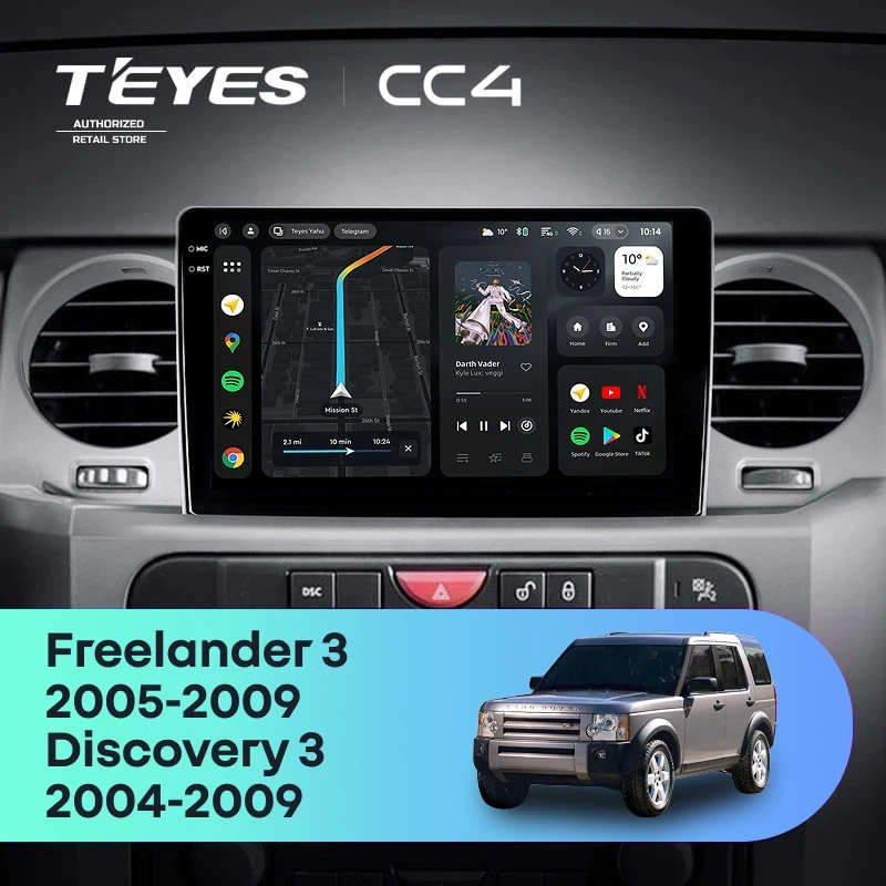 Штатная магнитола Teyes CC4 8/128 Land Rover Freelander 3 (2005-2009)