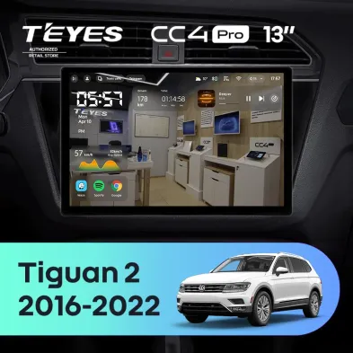 Штатная магнитола Teyes CC4 Pro 8/128 Volkswagen Tiguan 2 (2016-2022) Тип-B (13")