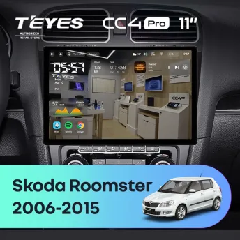 Штатная магнитола Teyes CC4 Pro 12/256 Skoda Roomster (2006-2015) (11")