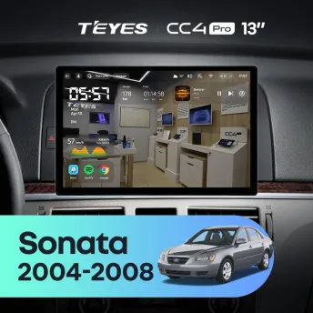 Штатная магнитола Teyes CC4 Pro 12/256 Hyundai Sonata NF (2004-2008) (13")