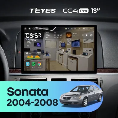 Штатная магнитола Teyes CC4 Pro 12/256 Hyundai Sonata NF (2004-2008) (13")