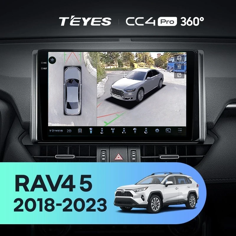 Штатная магнитола Teyes CC4 Pro 360 8/128 Toyota RAV4 5 XA50 (2018-2023) F2 Тип-A