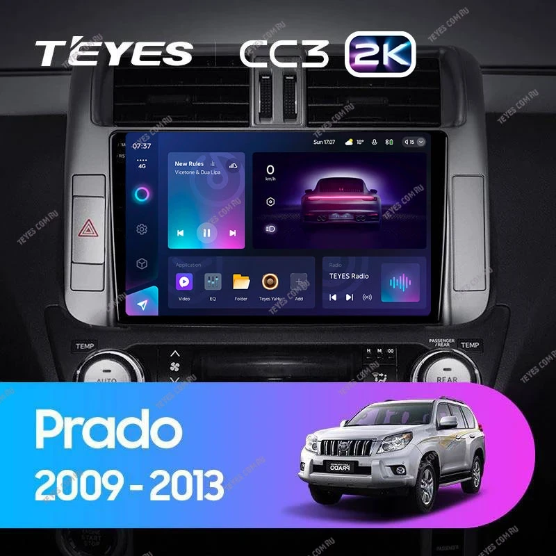 Штатная магнитола Teyes CC3 2K 4/64 Toyota Land Cruiser Prado 150 (2009-2013) F1 Тип-A