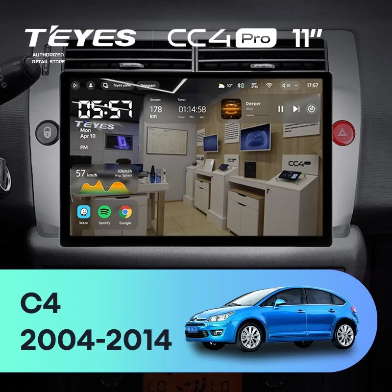 Штатная магнитола Teyes CC4 Pro 8/128 Citroen C4 (2004-2014) (11")
