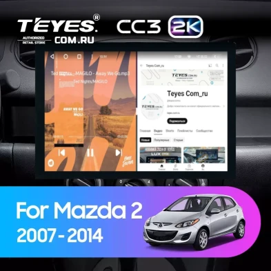Штатная магнитола Teyes CC3 2K 4/64 Mazda 2 DE (2007-2014) (13")