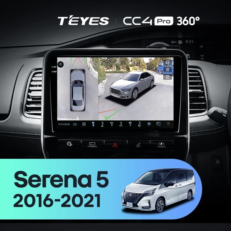 Штатная магнитола Teyes CC4 Pro 360 12/256 Nissan Serena 5 V C27 (2016-2021) F1 правый руль