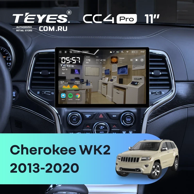 Штатная магнитола Teyes CC4 Pro 12/256 Jeep Grand Cherokee WK2 (2013-2020) F3 (11")