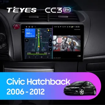 Штатная магнитола Teyes CC3 2K 6/128 Honda Civic Hatchback (2006-2012)