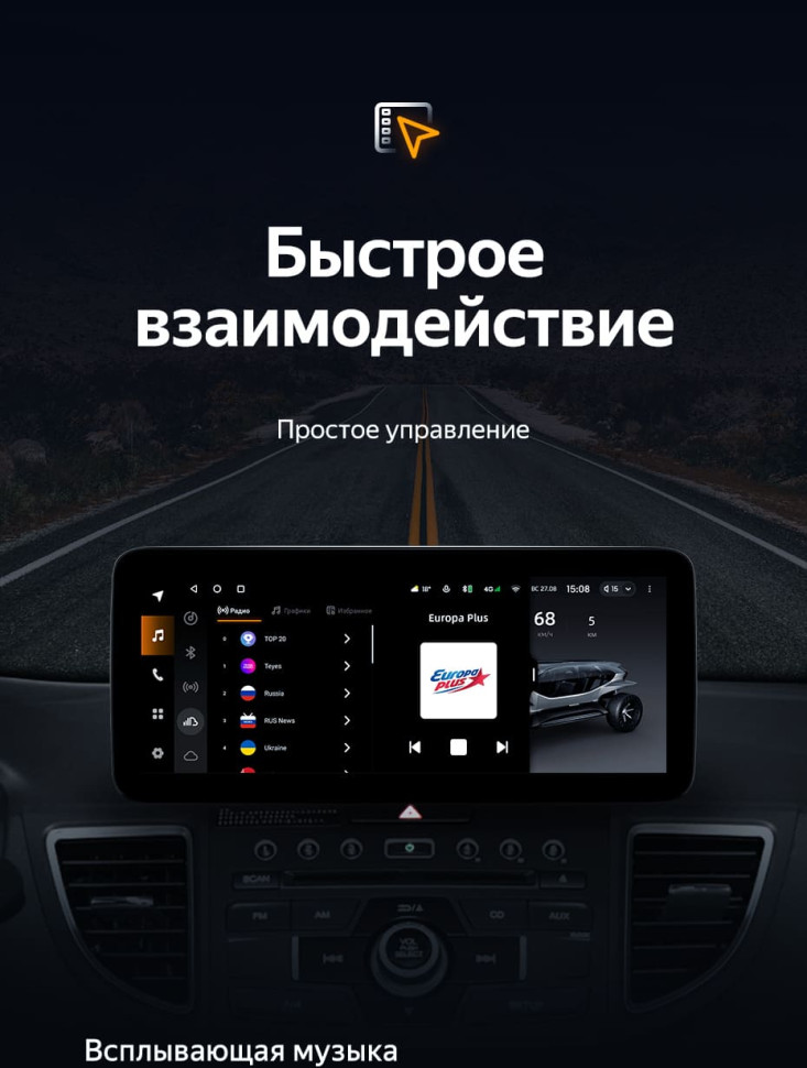 Штатная магнитола Teyes LUX ONE 4/64 Honda CR-V 4 RM RE (2011-2018) Тип-C