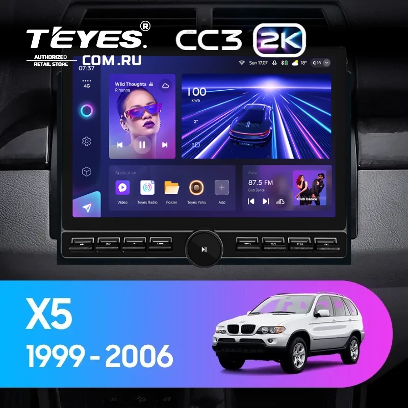 Штатная магнитола Teyes CC3 2K 6/128 BMW X5 E39 E53 (1999-2006) (13" с кнопками)
