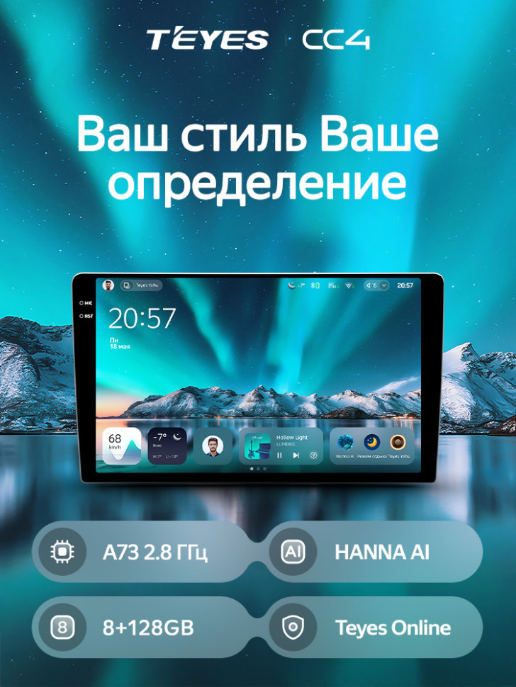 Штатная магнитола Teyes CC4 6/64 Toyota Yaris (2017-2020) F1