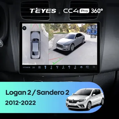 Штатная магнитола Teyes CC4 Pro 360 8/128 Renault Sandero 2 (2013-2022) F1 (13")