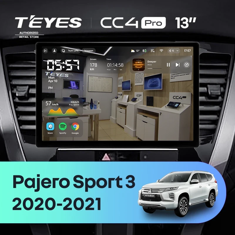Штатная магнитола Teyes CC4 Pro 12/256 Mitsubishi Pajero Sport 3 (2020-2021) (13")