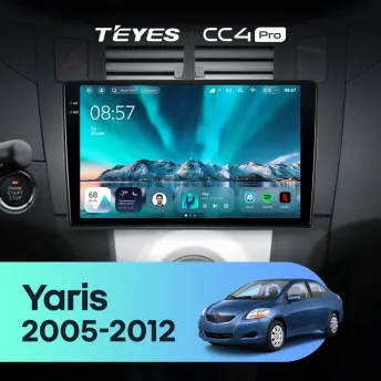 Штатная магнитола Teyes CC4 Pro 8/128 Toyota Yaris XP90 (2005-2012) F1