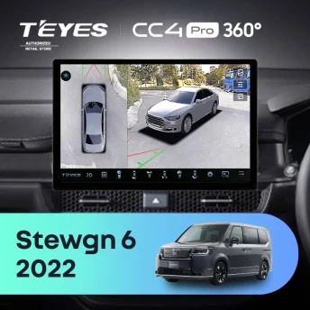 Штатная магнитола Teyes CC4 Pro 360 8/128 Honda Stepwgn 6 2022+ Правый руль (13")