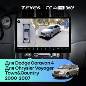 Штатная магнитола Teyes CC4 Pro 360 12/256 Chrysler Town &amp; Country 4 RS (2000-2007) Тип-B (13")