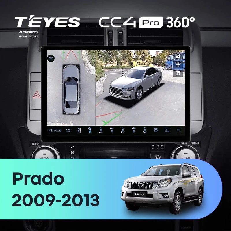 Штатная магнитола Teyes CC4 Pro 360 8/128 Toyota Land Cruiser Prado 150 (2009-2013) F2 Тип-B (11")