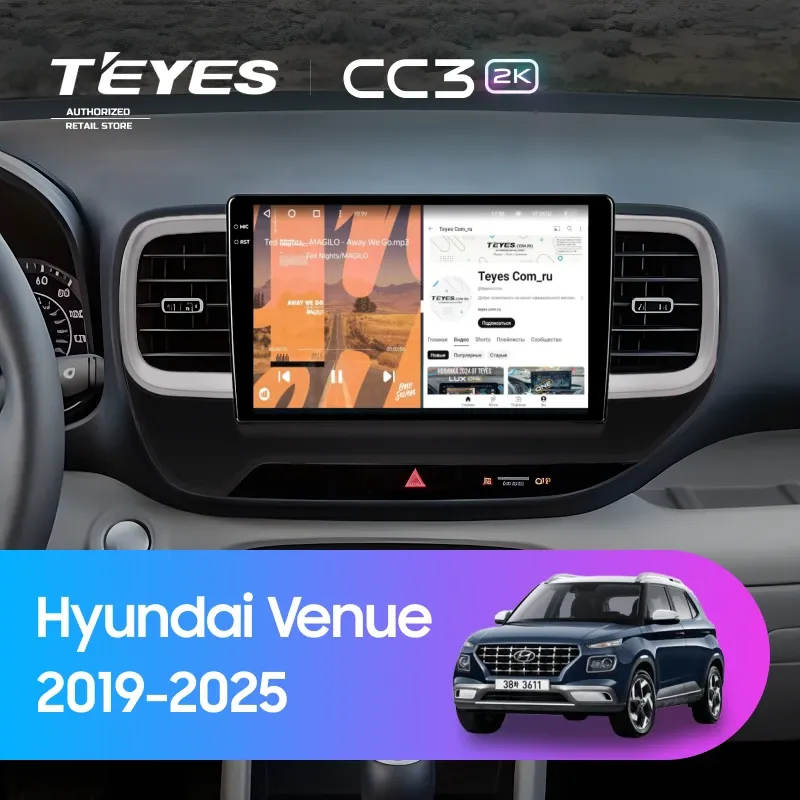Штатная магнитола Teyes CC3 2K 4/64 Hyundai Venue (2019-2025)