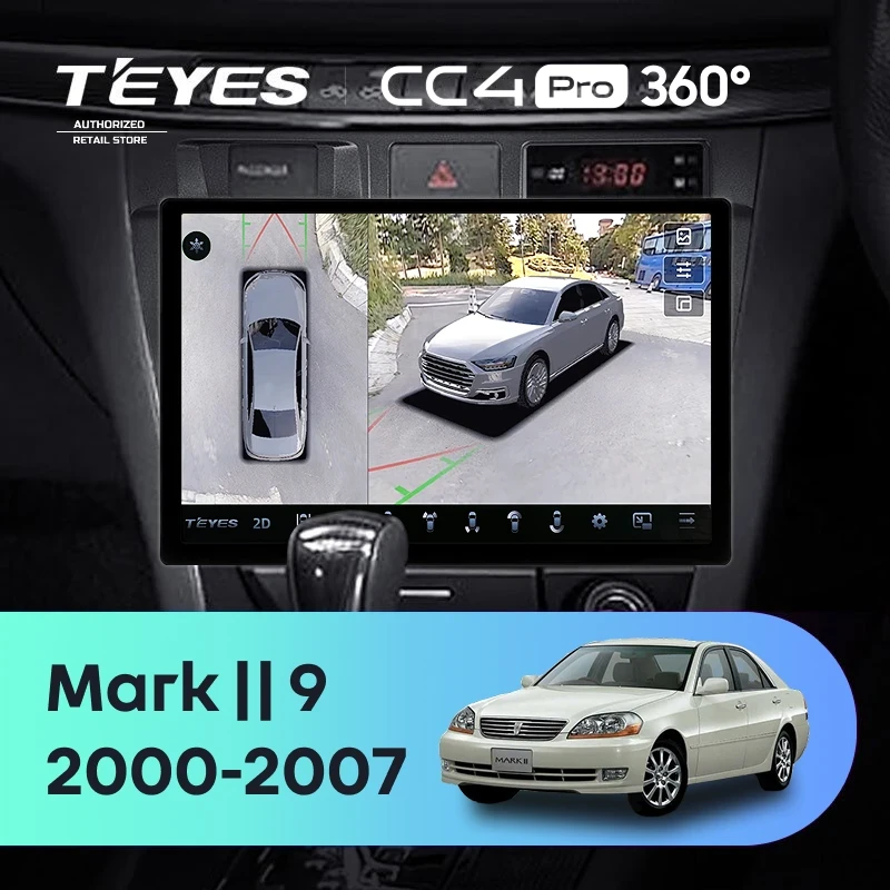 Штатная магнитола Teyes CC4 Pro 360 8/128 Toyota Mark II 9 X100 (2000-2007) F1 (11")