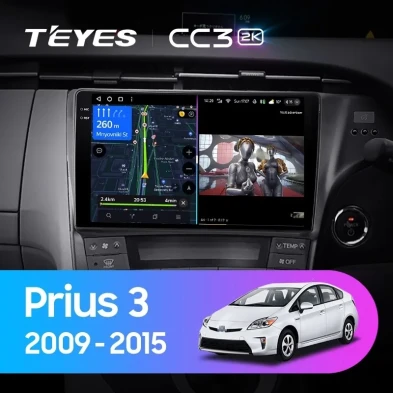 Штатная магнитола Teyes CC3 2K 4/32 Toyota Prius 3 XW30 (2009-2015) F2 Правый руль