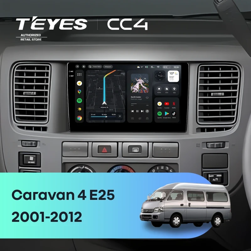 Штатная магнитола Teyes CC4 8/128 Nissan Caravan 4 E25 (2001-2012)