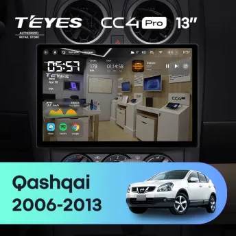 Штатная магнитола Teyes CC4 Pro 12/256 Nissan Qashqai 1 J10 (2006-2013) F2 (13")