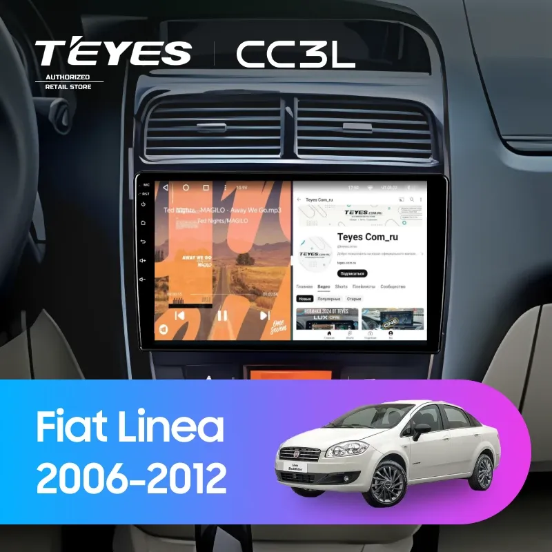 Штатная магнитола Teyes CC3L 4/64 Fiat Linea (2006-2012)