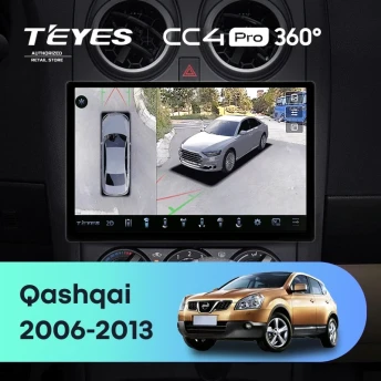 Штатная магнитола Teyes CC4 Pro 360 8/128 Nissan Qashqai 1 J10 (2006-2013) F1 (13")