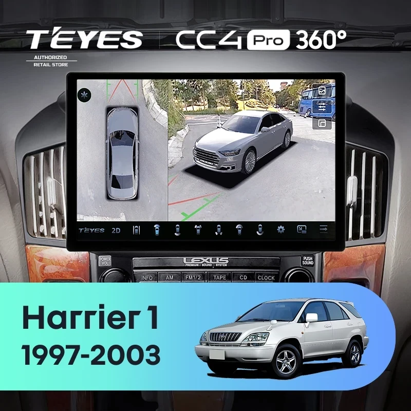 Штатная магнитола Teyes CC4 Pro 360 12/256 Toyota Harrier 1 (XU10) (1997-2003) F1 (13")
