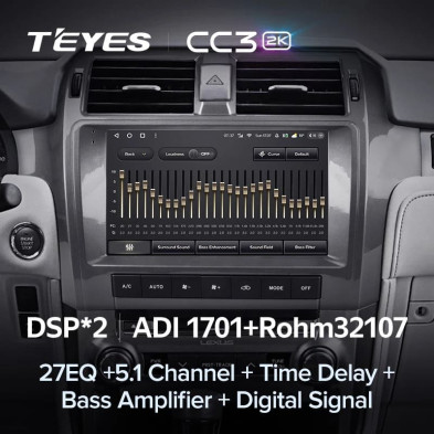 Штатная магнитола Teyes CC3 2K 4/32 Lexus GX460 J150 (2009-2020)