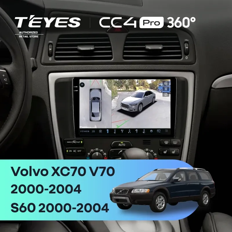 Штатная магнитола Teyes CC4 Pro 360 12/256 Volvo XC70 V70 (2000-2004)