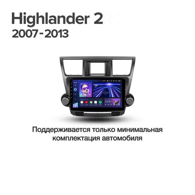 Штатная магнитола Teyes CC3 4/32 Toyota Highlander 2 XU40 (2007-2013) F1 10"