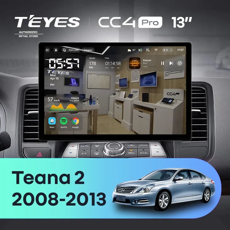 Штатная магнитола Teyes CC4 Pro 12/256 Nissan Teana J32 (2008-2013) Тип-B (13")