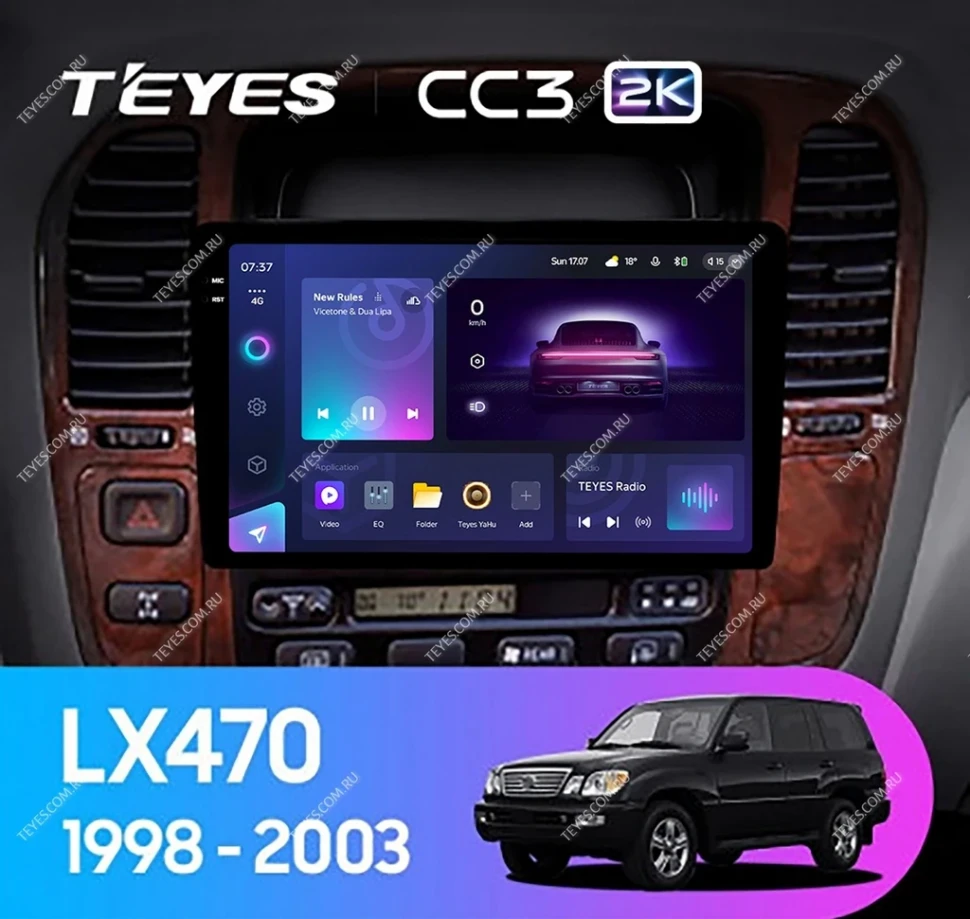 Штатная магнитола Teyes CC3 2K 4/64 Lexus LX470 J100 (1998-2003) F2