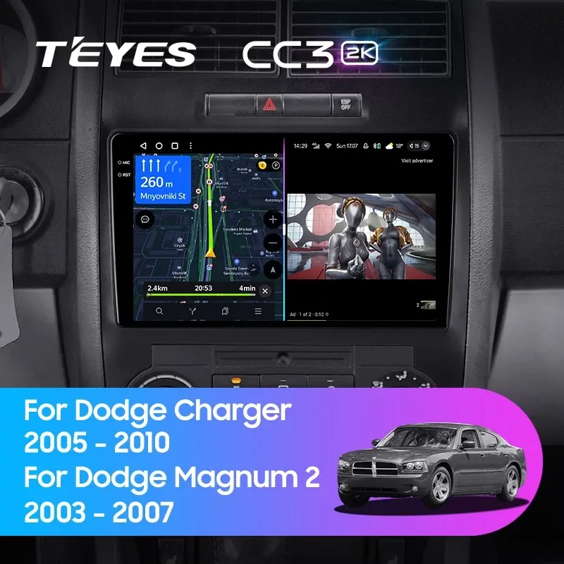 Штатная магнитола Teyes CC3 2K 4/64 Dodge Charger 6 LX (2005-2010)