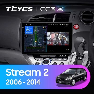 Штатная магнитола Teyes CC3 2K 360 6/128 Honda Stream 2 (2006-2014) Правый руль
