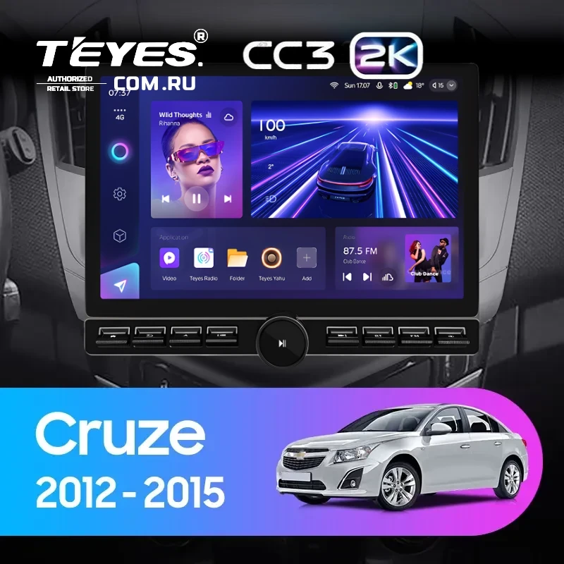 Штатная магнитола Teyes CC3 2K 6/128 Chevrolet Cruze J300 J308 (2012-2015) F1 (13" с кнопками)