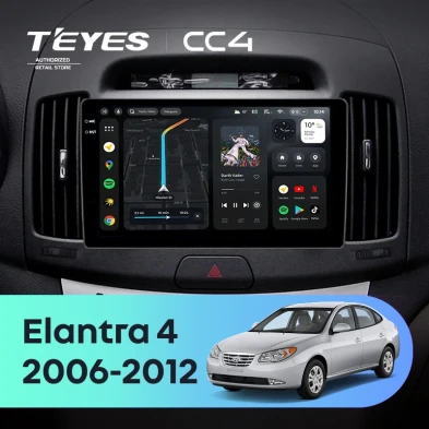 Штатная магнитола Teyes CC4 6/64 Hyundai Elantra 4 HD (2006-2012)