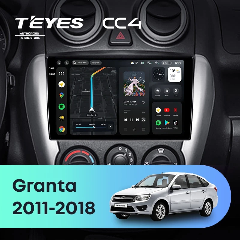Штатная магнитола Teyes CC4 6/64 Lada Granta Sport (2011-2018) Тип-B