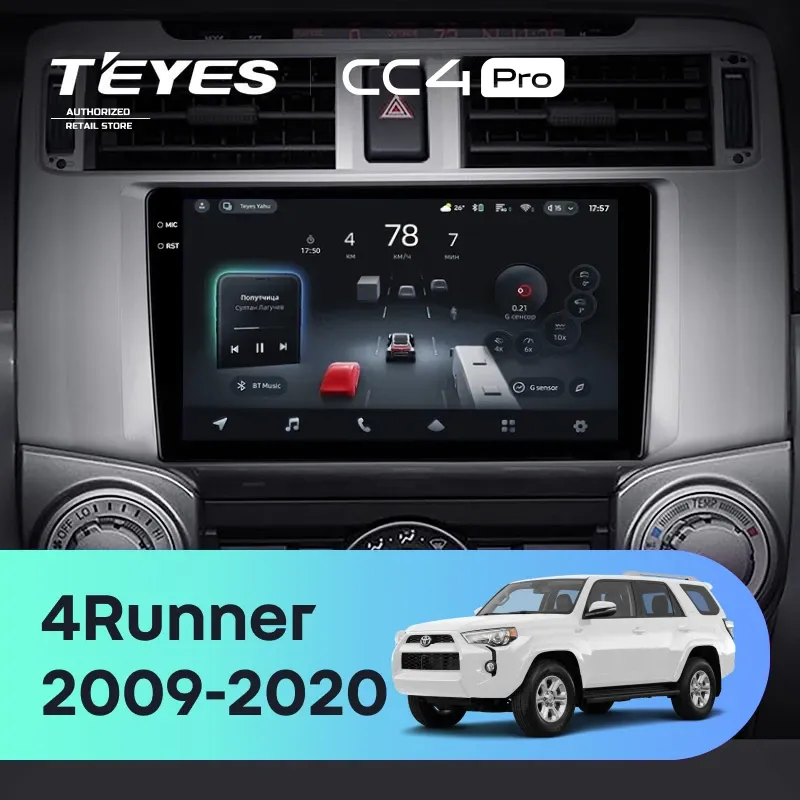 Штатная магнитола Teyes CC4 Pro 8/128 Toyota 4Runner 5 N280 (2009-2020)