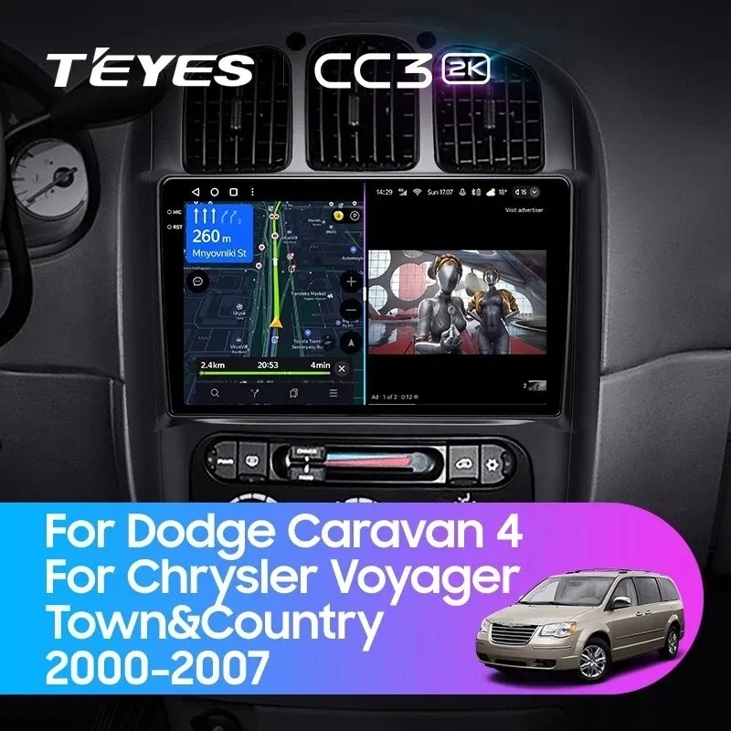 Штатная магнитола Teyes CC3 2K 6/128 Chrysler Voyager (2000-2007) Тип-B